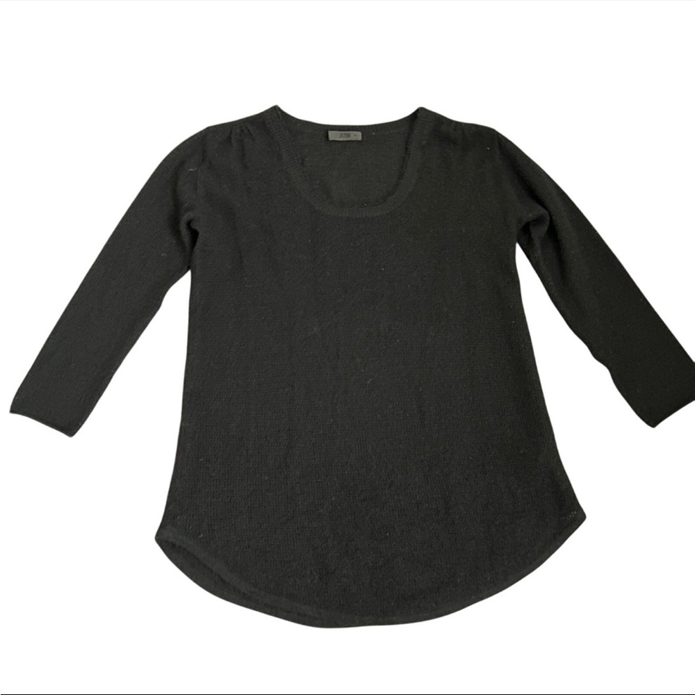 ATM Anthony Thomas Melillo black knit lightweight cashmere sweater Small